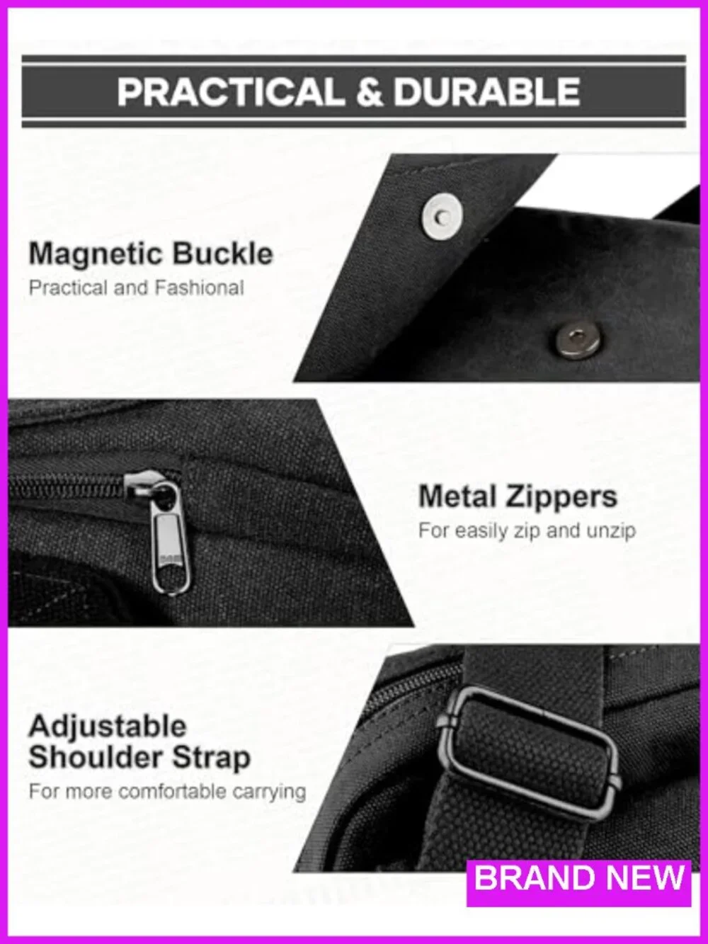 Vintage Canvas Messenger Bag Crossbody Sling for Men Women